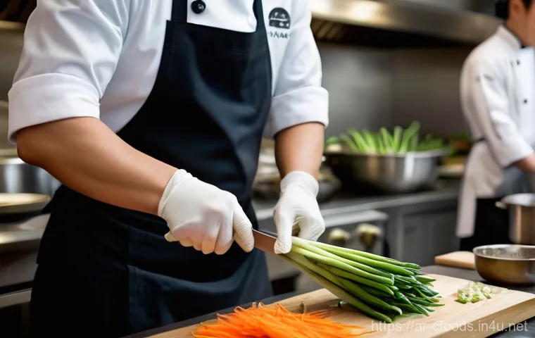 중식조리 자격증 시험 대비 스터디 - **Prompt:** A young, enthusiastic culinary student, wearing a clean white chef's jacket and apron, i...